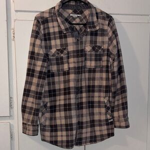 O'Neill Beige and Black Plaid Button-Down Shirt